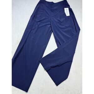 Athleta Brooklyn Heights Pleated Wide Leg Pant Navy Blue Women's 12 Tall NWT